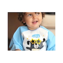Babyjem Poli Muşamba Kollu Mama Önlüğü Mavi Outlet