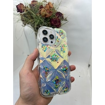 Apple Uyumlu iPhone 15 Pro Max Hologram Puffer Kılıf Renkli Kalpler