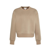 Calvin Klein Ls Boxy Scuba Crew Sweatshırt Kadın Kahverengi Sweatshirt