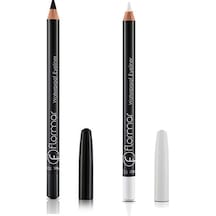 Flormar Waterproof Beyaz Eyeliner No:113 + Waterproof Eyeliner No:101 Black Ice