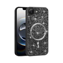 İphone 17e Kılıf Pırlanta Tasarımlı M-safe Şarj Özellikli Zore Mozaik Silikon Kapak - Titanyum-gri Titanyum - Gri