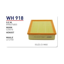 WUNDER WH918 HAVA FİLTRESİ - ISUZU D-MAX