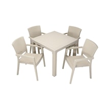 Luna Elit Rattan 90x90 Zeus Koltuk Masa Takımı Çölbeji Çöl beji