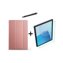 Matepad Se 10.4 Inç Uyumlu Uyku Modlu Smart Tablet Kılıfı Ekran Koruyucu Ve Kalem Seti Pembe