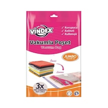 Tr Vindex Vakumlu Giyisi Yastık Yorgan Saklama Torbası Poşeti Hurç - Jumbo - 73x130 Cm. - 1 Paket