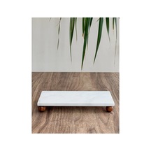 Mermer Yağlık Altı Ahşap Misket Ayaklı 20 X 10 Cm Mermer Sunumluk