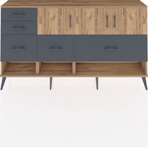 Arges Konsol 3 Raflı 5 Çekmeceli 3 Kapaklı 176x30x99 Çam-çam/antrasit Atlas Çam/antrasıt - Atlas Çam