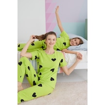 Siyah İnci Pamuklu Örme Pijama Takım 24117029 Çok Renkli