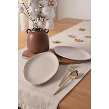 Mat Krem Bloom Kayık Tabak 31 Cm 2 Adet 040 Çok Renkli