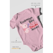 Morivokids Kızdırmayın Beni Dayımı Ararım Kısa Kollu Bebek Body %100 Pamuk Zbn165-kk Koyu Pembe