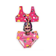 Lolliboomkids Kız Çocuk Çizgi Film Karakterli Figürlü Mayokini Yeni Sezon Lol Elmas Pembe