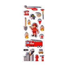 Sticker Kabartmalı Sticker Defter, Planlayıcı Etiket - Cb-540 16x7 Cm- İtfaiye Arabası