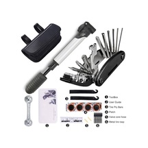 Bisiklet Tamir Seti 16 Parça: Tamir Aletleri, Minyak Pompa, Lastik Tamir Elemanları İle Montaj Çekiçleri Kombinasyonu
