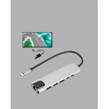 Usb C Çoklu Bağlantı Merkezi 5 Gbps 100 240 V Sağlam Eloksal Tasarım Çok Renkli