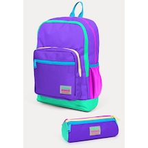 Coral High Kids Mor Renk Detaylı 2'li Okul Çanta Seti Set0223734