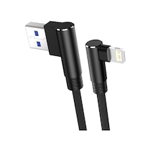 90 Derece Hızlı Şarj Usb Şarj Aleti Kablosu İphone Uyumlu 11 12 Pro X Xr Xs Max 6 7 8 Artı Se 2 İpad Uyumlu Kökenli Veri Kablosu Uzun Tel 2m 3m