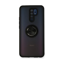 Redmi 9 Kılıf Montreal Yüzüklü Silikon Kapak - Siyah Bz8683140186470