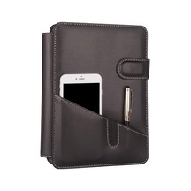 5281 Ajanda Tarihsiz Çizgili 17x24 Ajanda Defter 160 Yaprak Ivory Kağıt Suni Deri Telefon Kılıflı Hesap Makineli Organizer, Siyah Çok Renkli
