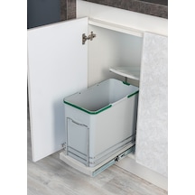 Starax Teleskopik Raylı Plastik Çöp Kovası S-2571-G Starax Teleskopik Raylı Plastik Çöp Kovası S-2571-G