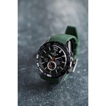 Daniel Klein Dke.1.13742-9 Exclusive Tüm Fonksiyonlar Aktif Silikon Kordonlu Farklı Renk Seçenekli Çelik Kaplama Erkek Kol Saati Yeşil-gümüş