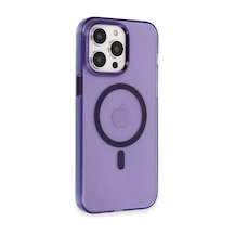 Newface Apple İphone 14 Pro Kılıf Tron Şeffaf Magsafe Kapak - Derin Mor