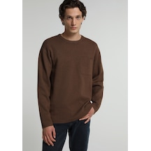 Colin's Colins Relaxed Fit Yuvarlak Yaka Jakarlı Erkek Kahverengi Kazak Cl1082014 Q1.v2 Brw