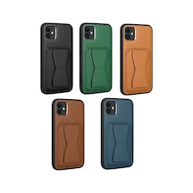 Apple Uyumlu iPhone 11 Uyumlu Kartlıklı Standlı Pu Deri Zore Memo Kılıf-kahve Açık Kahve Açık -