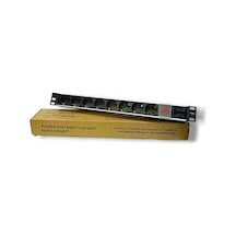 19" 1u 8li Anahtarlı Rack Tipi Modül Gurup Priz Metal Kasa 1.8cm