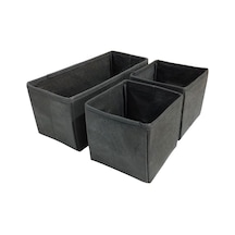 Tr Antrasit 3'lü Çekmece İçi Düzenleyici Organizer Set - Çok Amaçlı Dolap İçi Kutu Seti Genel