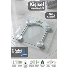 Kişisel Cam Dijital Baskül - Lcd Ekranlı Batarya Göstergeli 180kg Kapasiteli Tartı