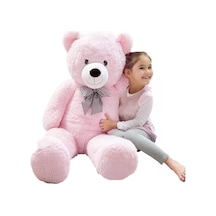 Sevgiliye Özel Hediye - 140 Cm Papyonlu Peluş Ayıcık... 140cmayı Pembe