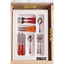 35x45 Beyaz Çekmece Içi Kaşıklık 6 Gözlü Ürünü 31 41 Cm'e Kadar Kesebilirsiniz