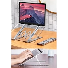 Dizüstü Laptop Yükseltici Alüminyum Stand, Tek Beden, Chrmk12967, Gümüş, Erkek
