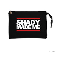 Zepplin Giyim Eminem Shady Made Me Siyah Clutch Astarlı Cüzdan / El Çantası