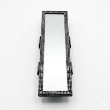 Kristal Taşlı İç Dikiz Aynası Tırnaklı Ayna 29,5x7cm Gümüş