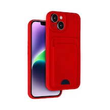 Newface Apple İphone 14 Kılıf Kelvin Kartvizitli Silikon - Kırmızı