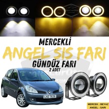 Renault Clio 3 2005-2013 Uyumlu Üniversal Mercekli Angel Sis Farı Metal Su Geçirmez 76 Mm Sa Halkalı Gündüz Farı Sis Farı 57694988