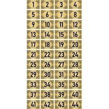 Metal Kapı Masa Dolap Numara Levhası 3,5x5cm Altın Renk 44 Adet (1…44)