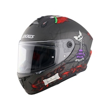 Axxis Draken S Horrorland Şeffaf Cam Kapalı Kask Beyaz - Kırmızı - Titanium
