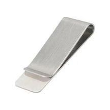 Spelt Metal Kağıt Para Tokası Kart Tutucu Klips Cüzdan Ataş Gümüş 5cm X 1,5cm Küçük Boy Siyah