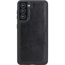 Plm Samsung Galaxy S21 Plus Uyumlu Deri Cüzdanlı Kılıf Rst1 Siyah Acı Kahverengi