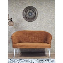 Zafir İkili Teddy Beyaz Boyalı Sivriltme Ayak Çay Seti Koltuk İkili Berjer , Balkon, Salon, Ofis Kiremit