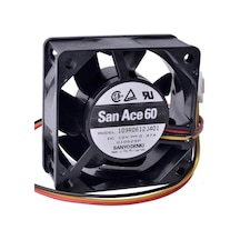 San Ace60 60x60x25mm 12v 0.47a 3 Kablo Kare Fan 109r0612j401