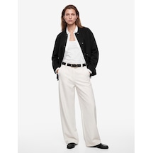 Koton Cepli Kolej Yaka Uzun Kollu Oversize Bomber Ceket Siyah 7wak20400ew