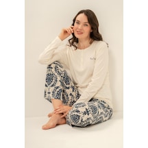 Pierre Cardin 9285 Modal Uzun Kol Kadın Pijama Takım Bej
