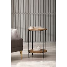 Arpelia Yuvarlak Tablalı İki Katlı Sehpa Q42x60 Cm
