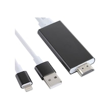 Rogfer 8 Pin - Hdmı Hdtv Adaptör Kablosu, Usb Şarj Kablosu İle Siyah