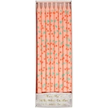 Meri Meri - Tapered Cherry Candles - Kiraz Desenli Mumlar