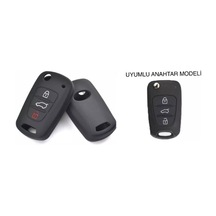 Hyundai Accent Era İ20 İ30 Elantra Uyumlu Silikon Anahtar Koruma Kılıfı Siyah