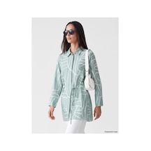 LC Waikiki Alıta Cıty Farkıyla Lcw Everyday Yeşil Desenli Kadın Gömlek Tunik Yesil - 931676250 Yesil